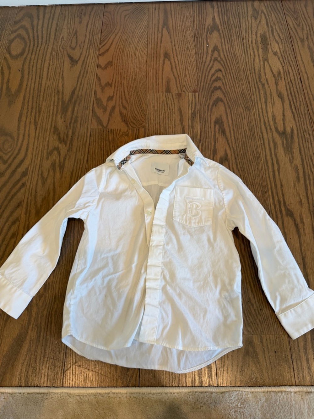 Burberry White Toddler Boys' Long-Sleeve Button-Down Shirt